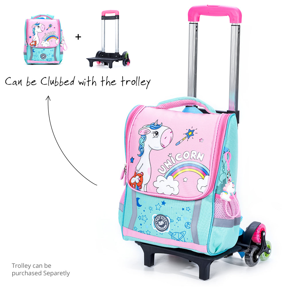 EAZY KIDS School Bag Unicorn - Green + Pink
