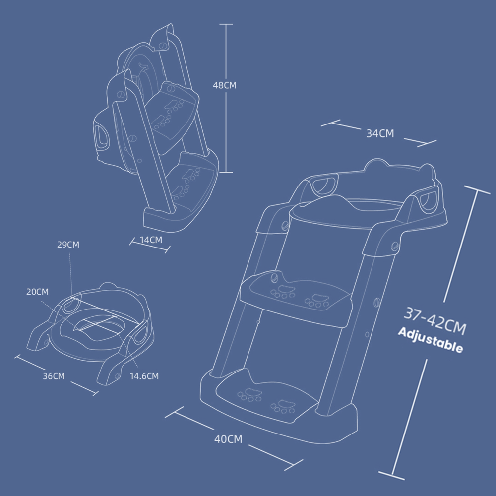 مقعد تدريب على استخدام المرحاض قابل للطي من إيزي كيدز - أزرق