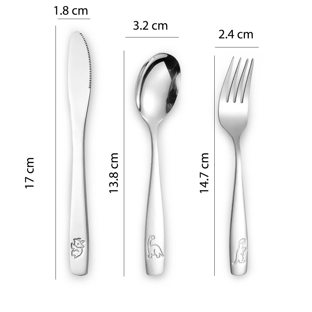 Hydrobrew 3-Piece Stainless Steel Cutlery Set with Storage Box – Spoon, Fork & Knife, Portable Travel Utensil Set