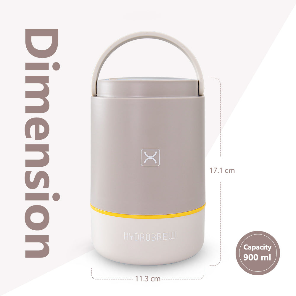 Hydrobrew Triple Decker Stainless Steel Lunch Box w/ Spoon-Desert Sand