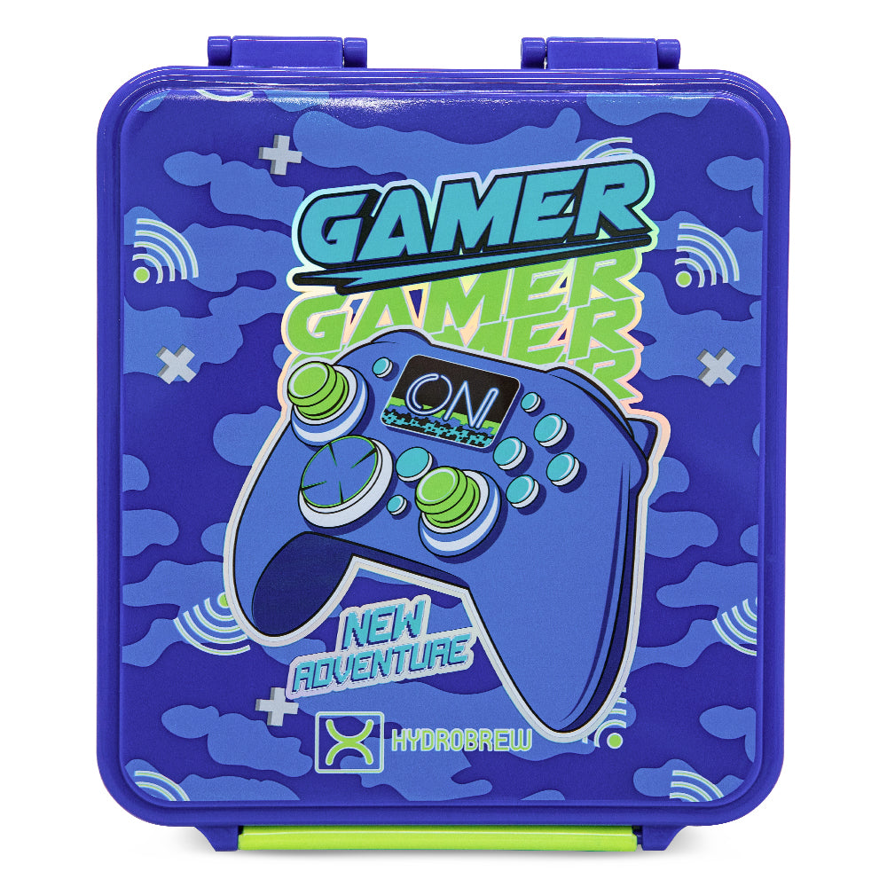 HYDROBREW Bento Lunch Box w/Steel Food Jar - Gamer Blue