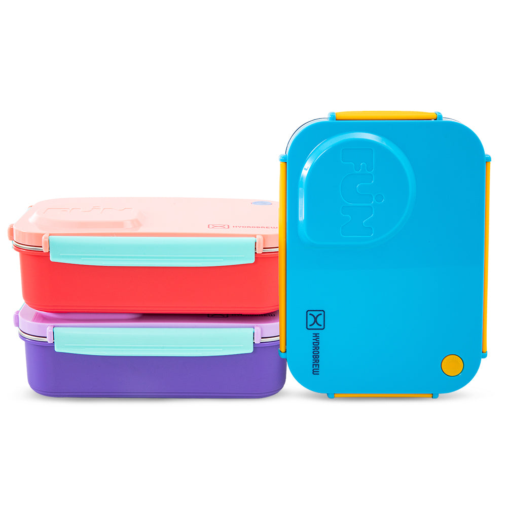 Hydrobrew Personalized Steel Core Lunch Box 750ml + 150ml Food Jar w/ cutlery, Stainless Steel, Leakproof - OCEAN NAVY