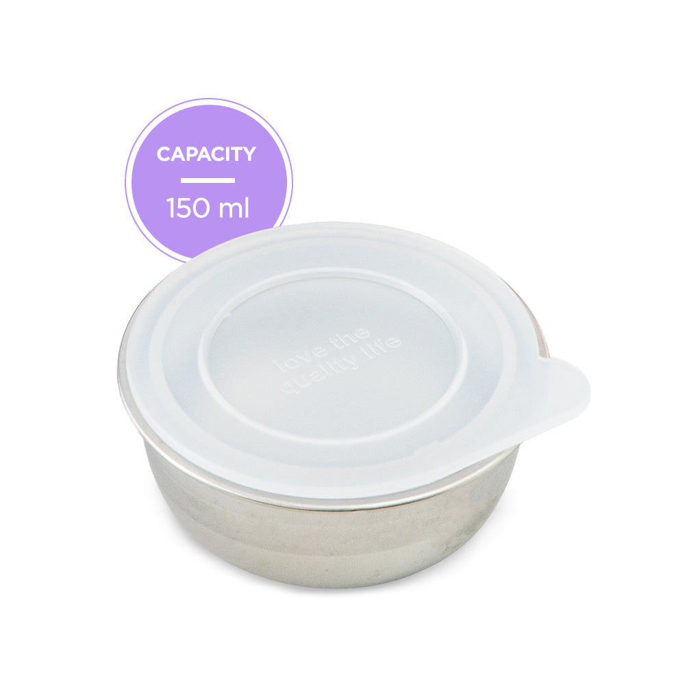 Hydrobrew Personalized Steel Core Lunch Box 750ml + 150ml Food Jar w/ cutlery, Stainless Steel, Leakproof - BERRY CREAM