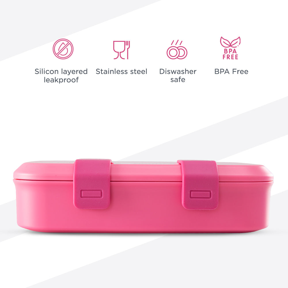 Hydrobrew Personalized Smart Serve Bento Lunch Box 847ml, Berry Blush