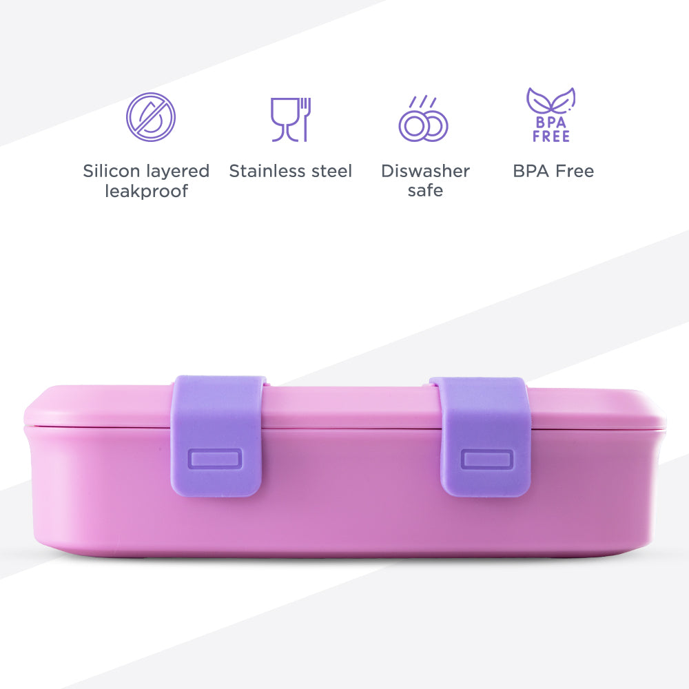 Hydrobrew Personalized Smart Serve Bento Lunch Box 847ml, Candy Lilac