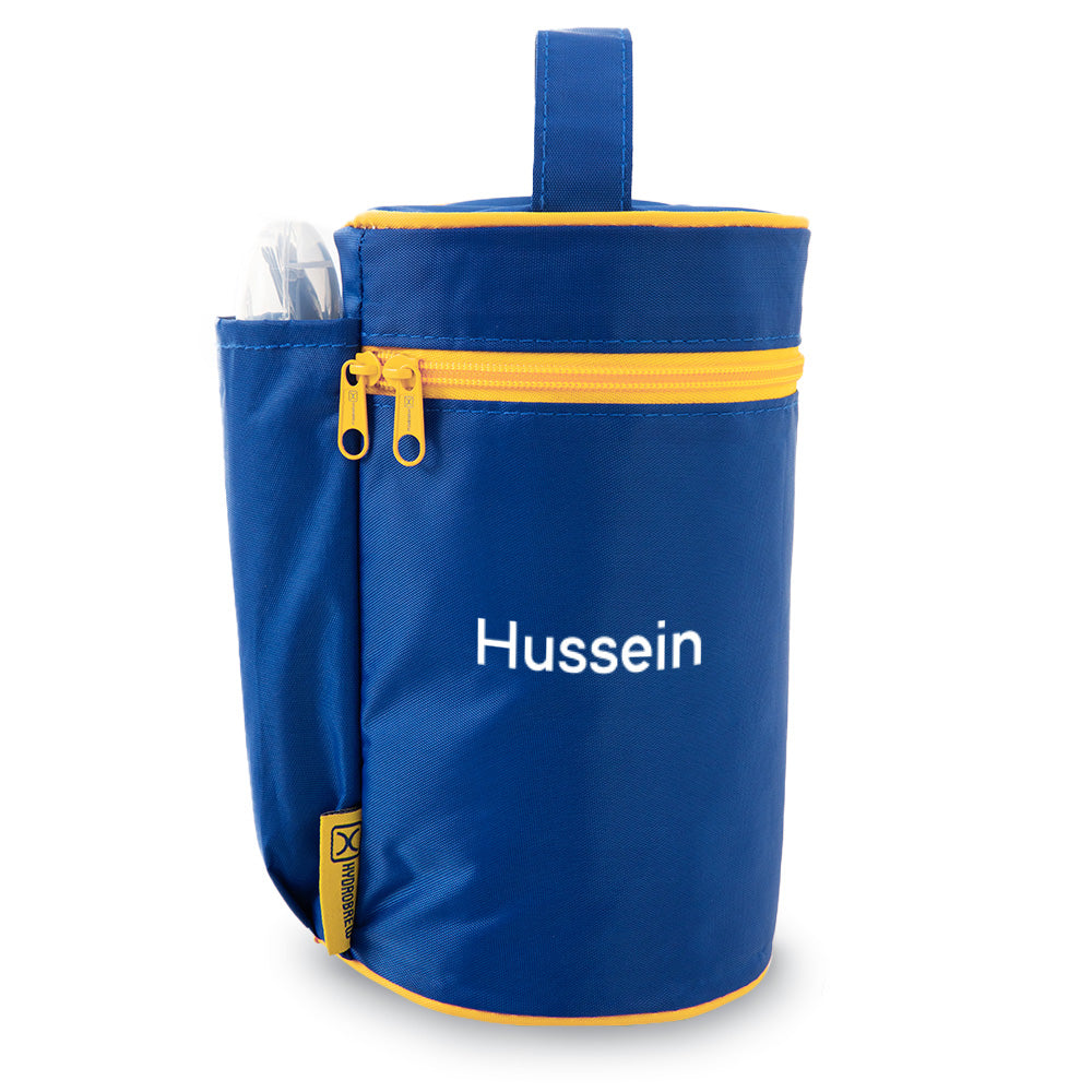 Hydrobrew Personalized Trio Deck Lunch Box w/ Lunch Bag and Cutlery - Majestic Blue