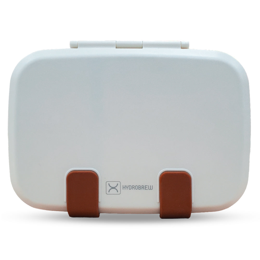 Hydrobrew Steel Core Bento Stainless Steel Lunch Box – 839ml, 2 Compartment-Ivory Terracotta