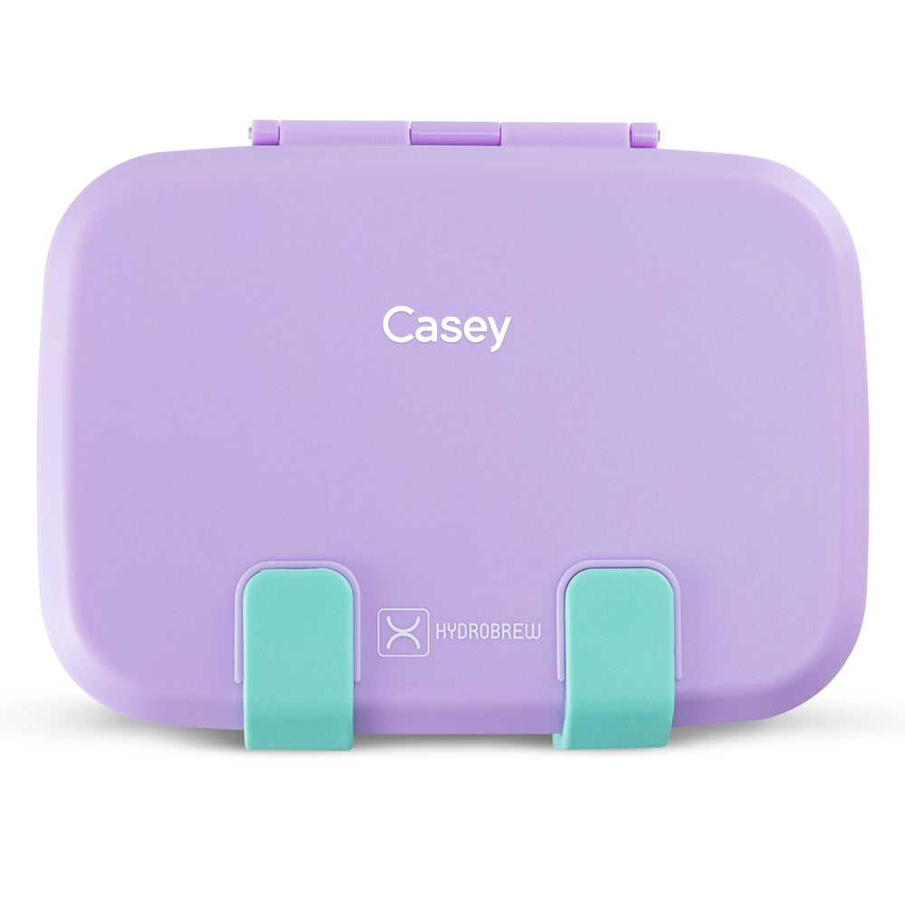 Hydrobrew Personalized Steel Core Bento Stainless Steel Lunch Box β 839ml, 2 Compartment-Orchid Mist