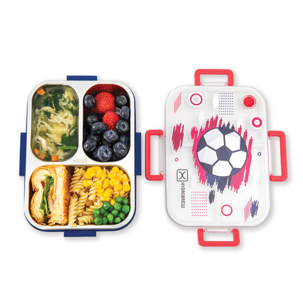 HydroBrew Steel Core Bento Lunch Box 3 Compartment 750ml – Champion navy