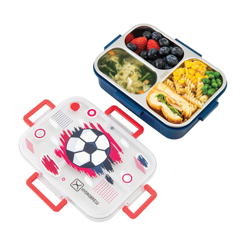 HydroBrew Steel Core Bento Lunch Box 3 Compartment 750ml – Champion navy