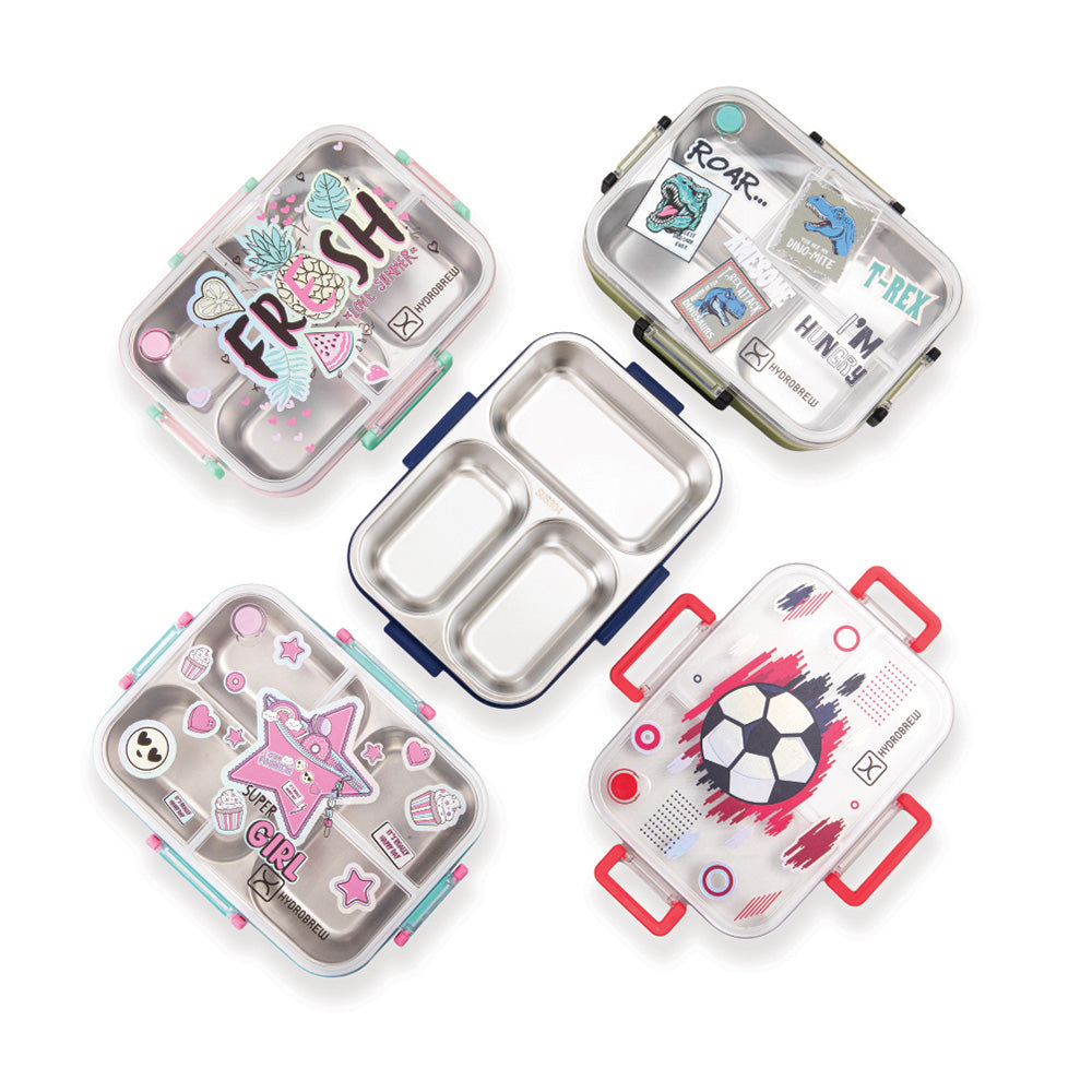 HydroBrew Steel Core Bento Lunch Box 3 Compartment 750ml – Champion navy