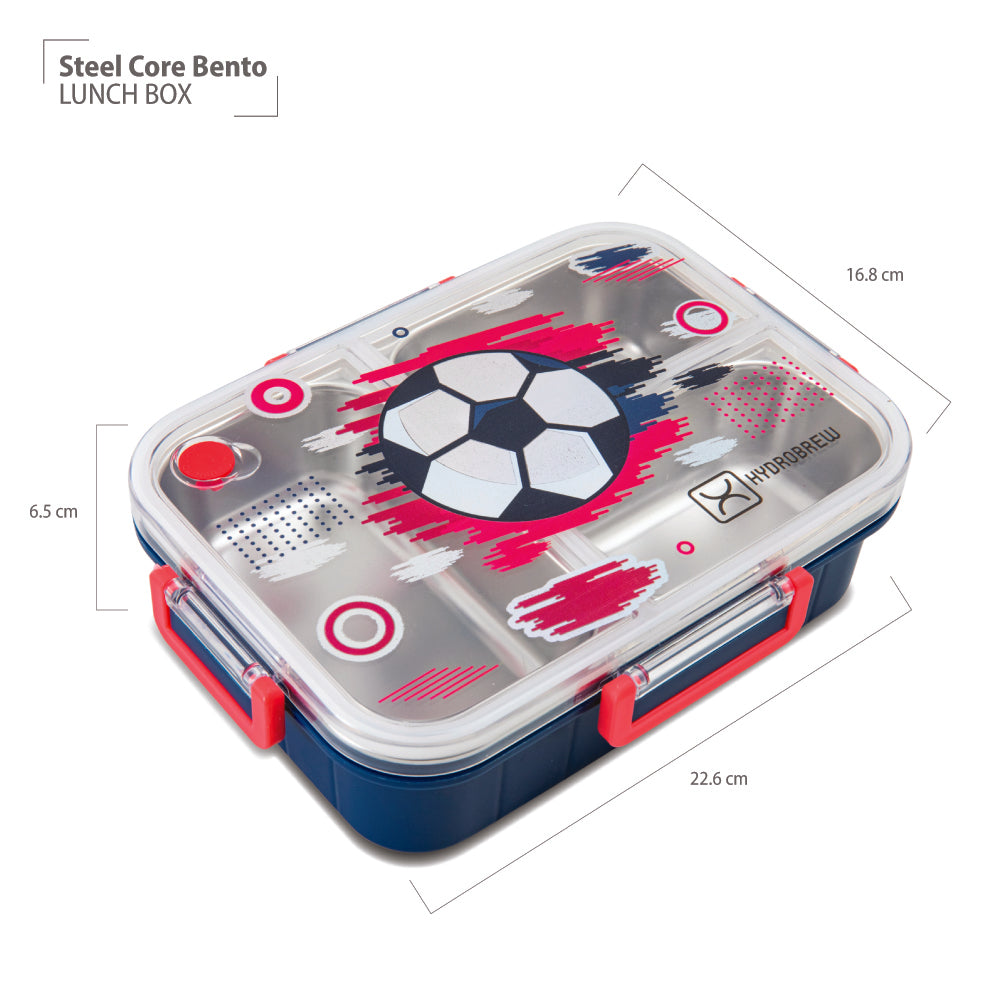 HydroBrew Steel Core Bento Lunch Box 3 Compartment 750ml – Champion navy