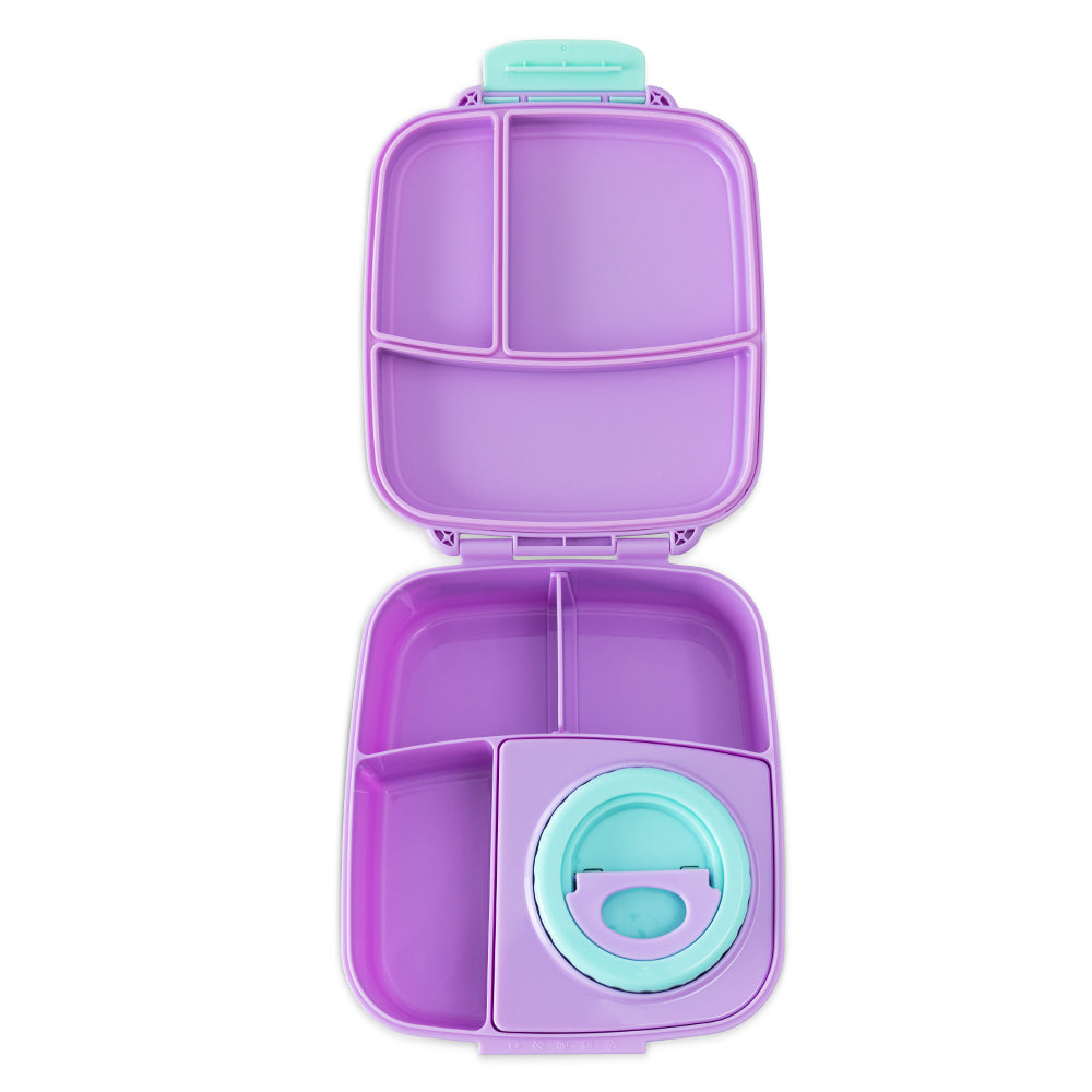 Hydrobrew Mega Flex Bento Lunch Box 1864ml, Leakproof Lunch Container with Integrated 250ml Insulated Food Jar- Orchid Mist