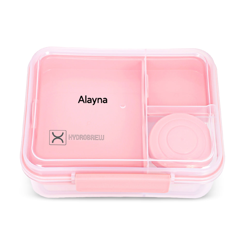 Hydrobrew Personalized 3/4/5 Convertible 1650ml Bento Lunch Box - Blush Pink