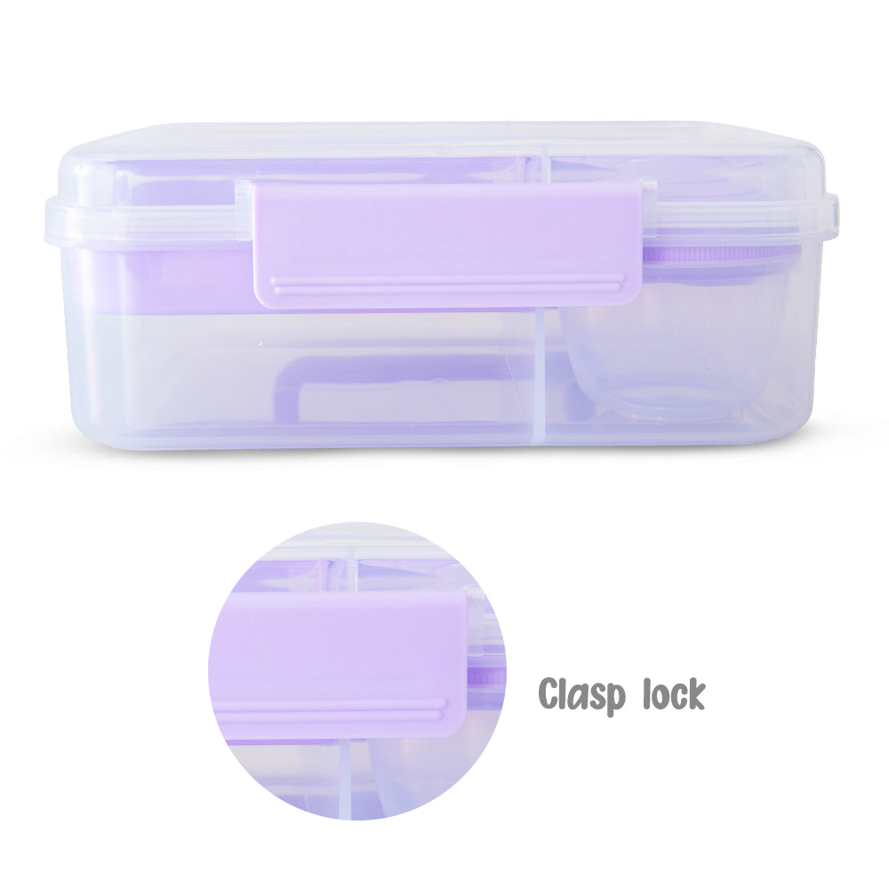 Hydrobrew Personalized 3/4/5 Convertible 1650ml Bento Lunch Box - Lilac