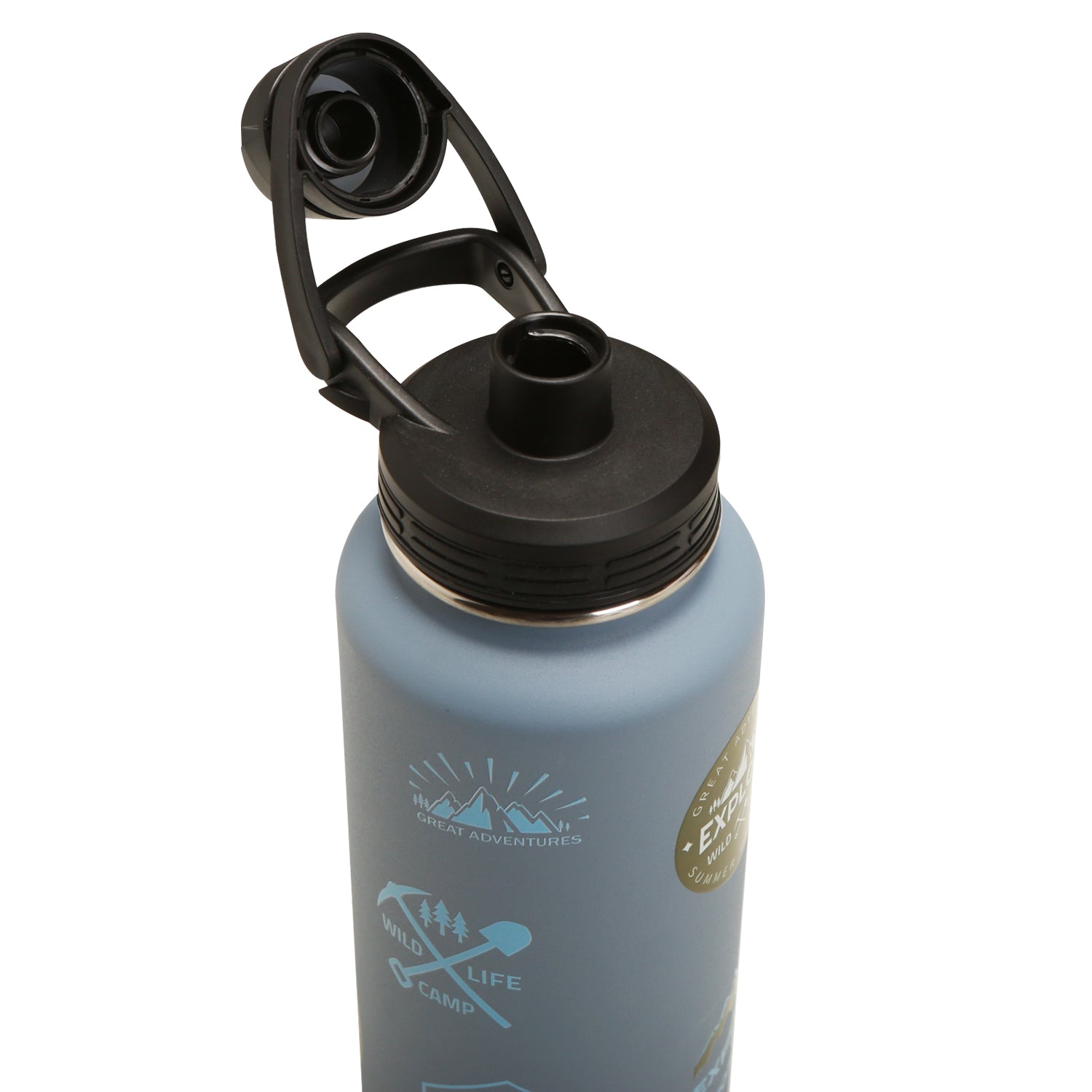 HYDROBREW - Vacuum Insulated Travel Water Bottle w/Sling Bag, 950ml, Blue