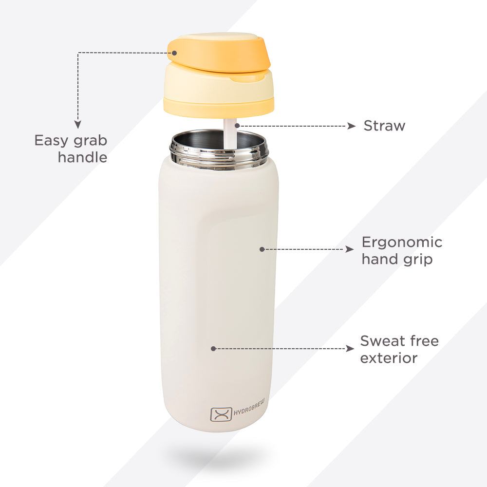 Hydrobrew Personalized Sip Switch Stainless Steel Water Bottle - Soft Latte