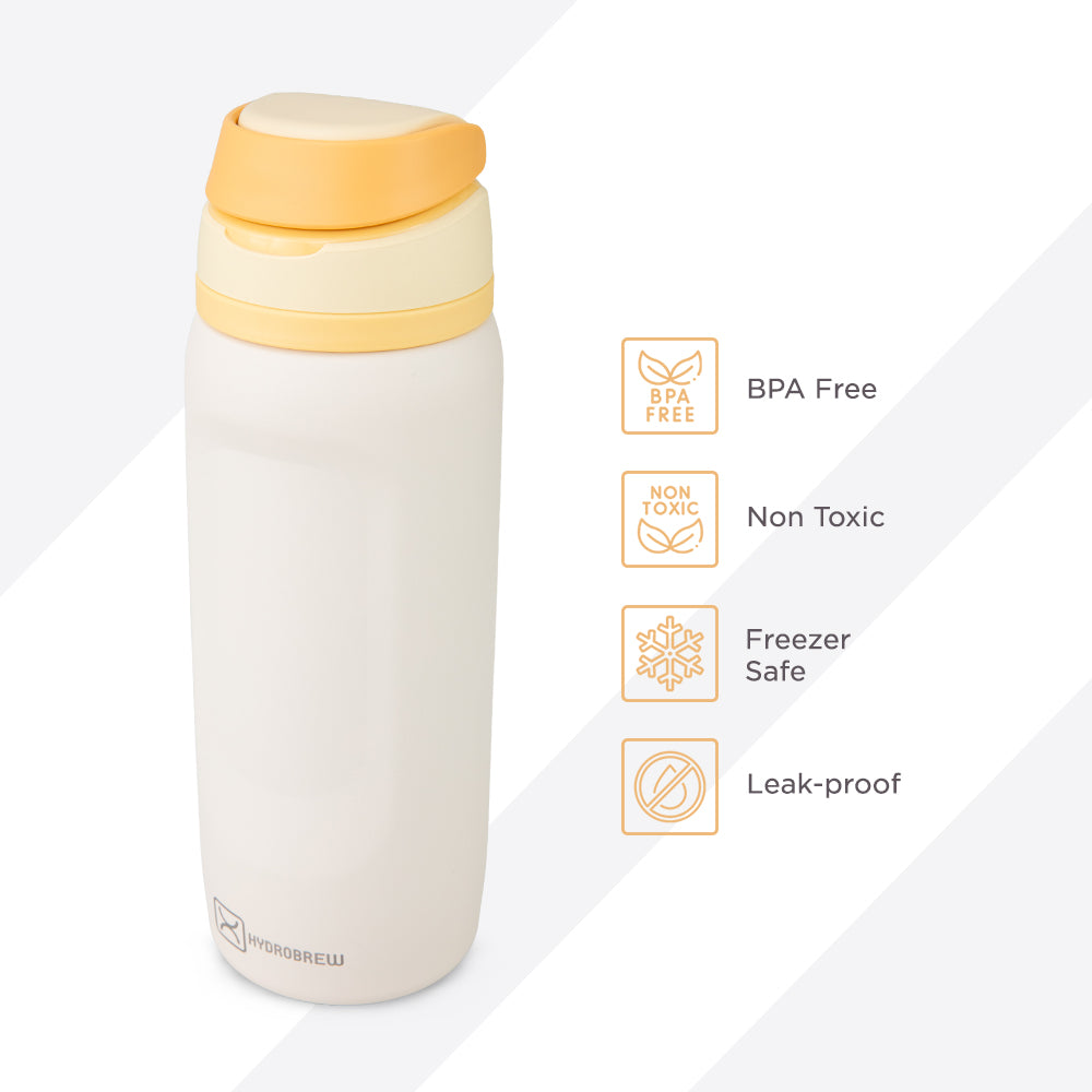 Hydrobrew Personalized Sip Switch Stainless Steel Water Bottle - Soft Latte