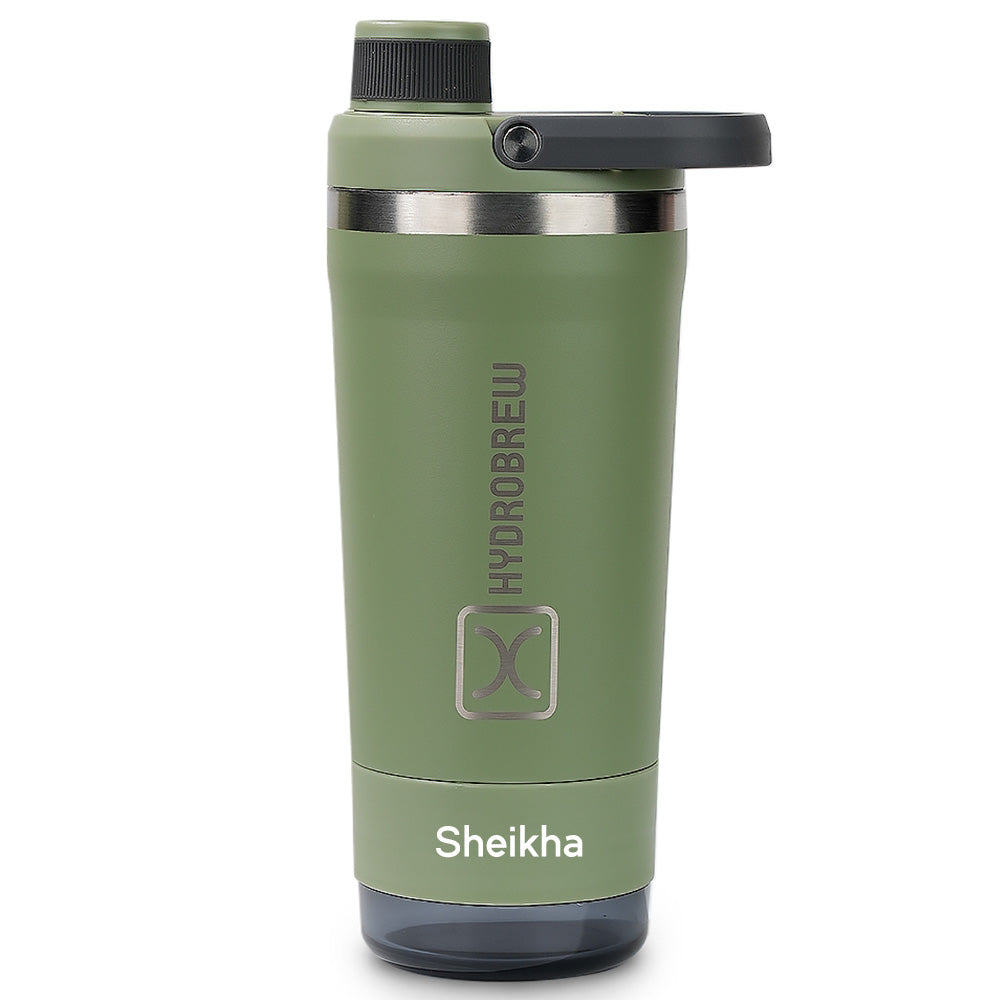 Hydrobrew Personalized Sip Core Stainless Steel Bottle w/t Tritanβ’ Container - 18/8 Premium Double Wall Stainless Steel - URBAN STONE