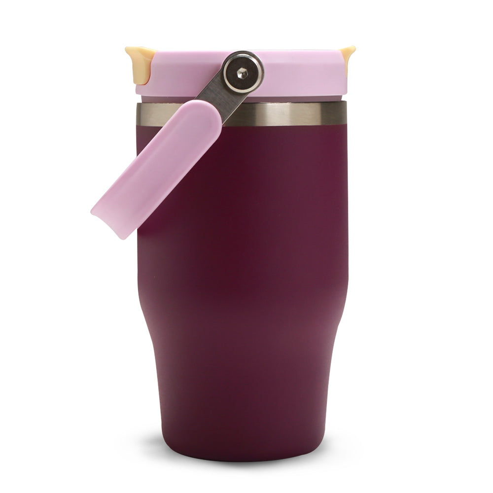 HYDROBREW Vacuum Insulated Tumbler w/handle, 500ml Purple