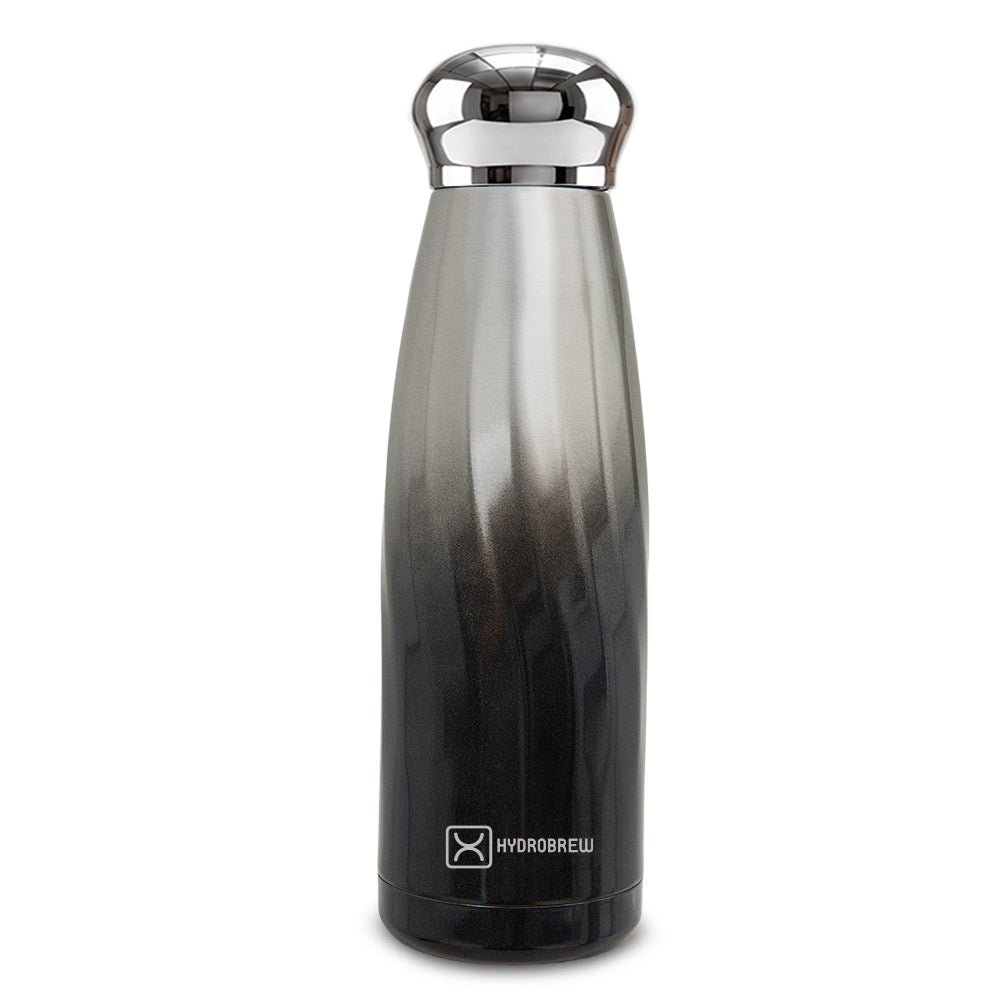 Hydrobrew Double Wall Stainless Steel Water Bottle 420ml – Leakproof Insulated Bottle, Graphite Glow