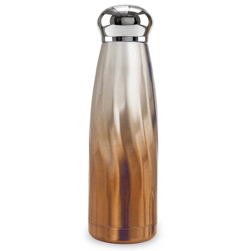 Hydrobrew Double Wall Stainless Steel Water Bottle 420ml – Leakproof Insulated Bottle, Bronze Mist