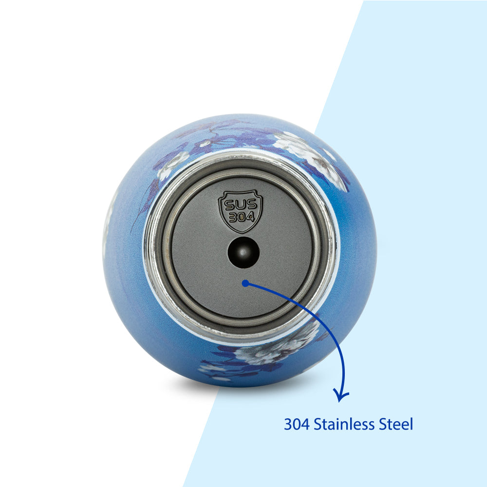 Hydrobrew Double wall Stainless Steel Water Bottle 500ML - Azure Bloom