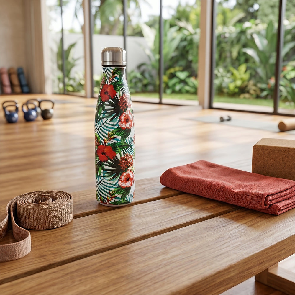 Hydrobrew Double wall Stainless Steel Water Bottle 500ML - Tropical Hibiscus