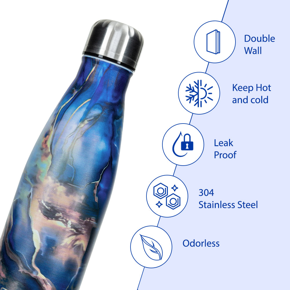 Hydrobrew Double wall Stainless Steel Water Bottle 500ML - Aqua Marble