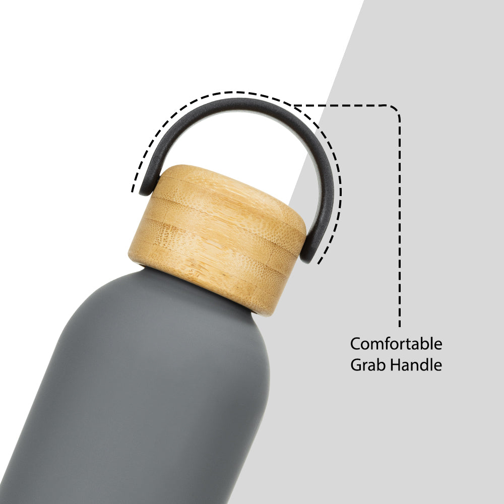 Hydrobrew Double Wall Stainless Steel Water Bottle 500ML - Grey
