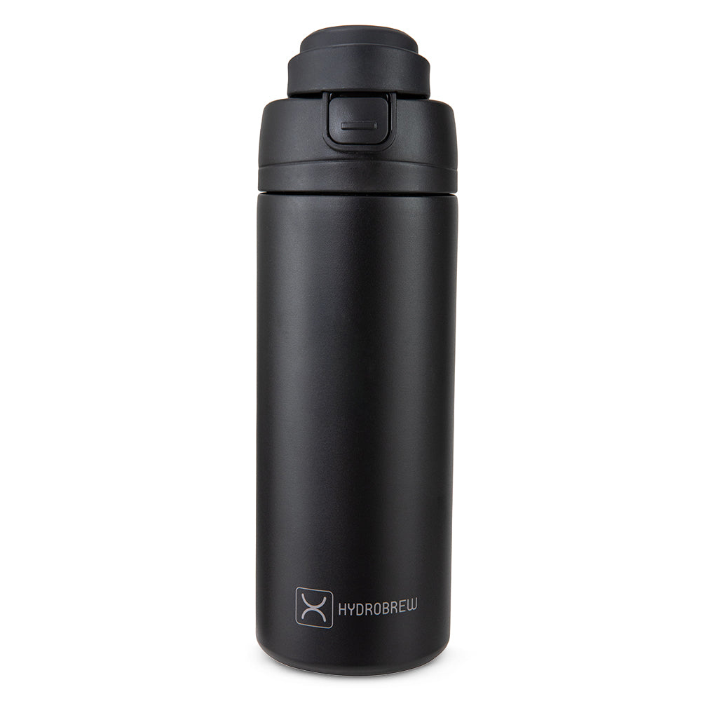 HydroBrew SipSwitch™ Insulated Water Bottle 720ml – Leakproof, Stainless Steel, Straw & Spout Lid -Carbon