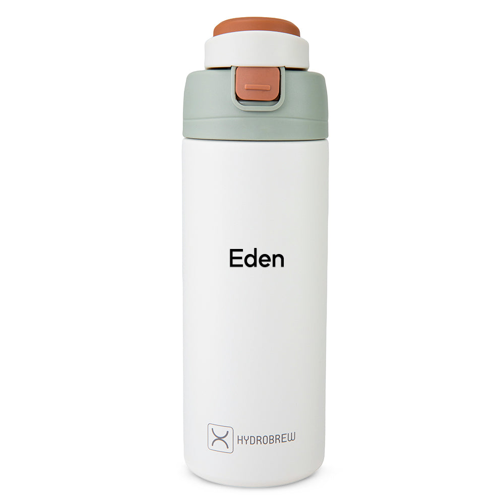 Hydrobrew Personalized SipSwitch™ Insulated Water Bottle 720ml – Leakproof, Stainless Steel, Straw & Spout Lid -Ivory Grove