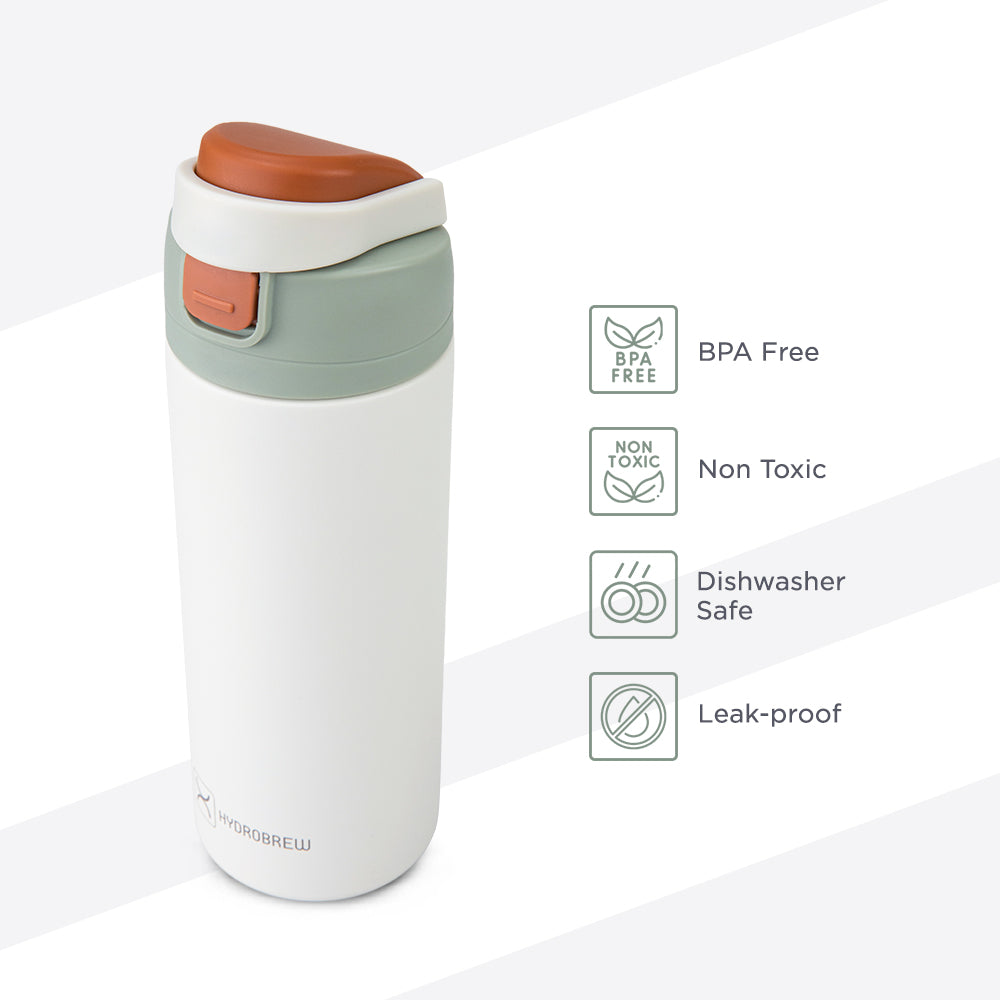 Hydrobrew Personalized SipSwitch™ Insulated Water Bottle 720ml – Leakproof, Stainless Steel, Straw & Spout Lid -Ivory Grove