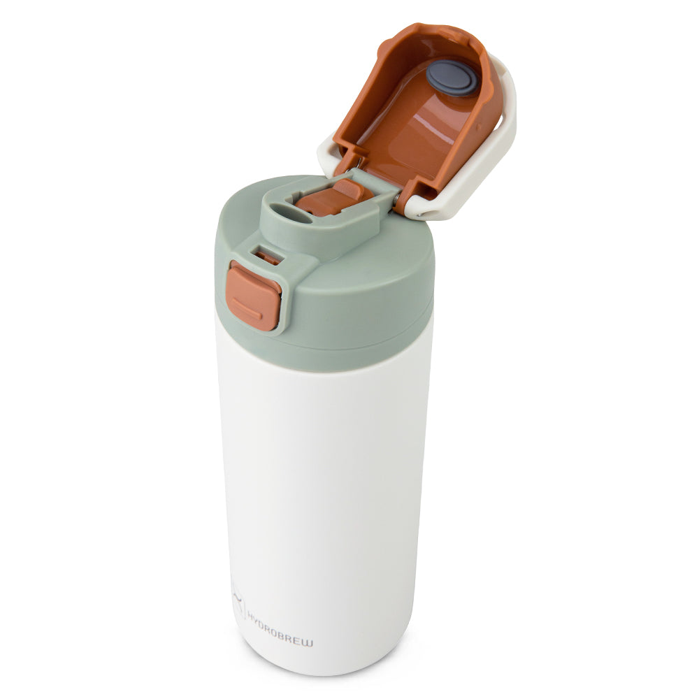 Hydrobrew Personalized SipSwitch™ Insulated Water Bottle 720ml – Leakproof, Stainless Steel, Straw & Spout Lid -Ivory Grove