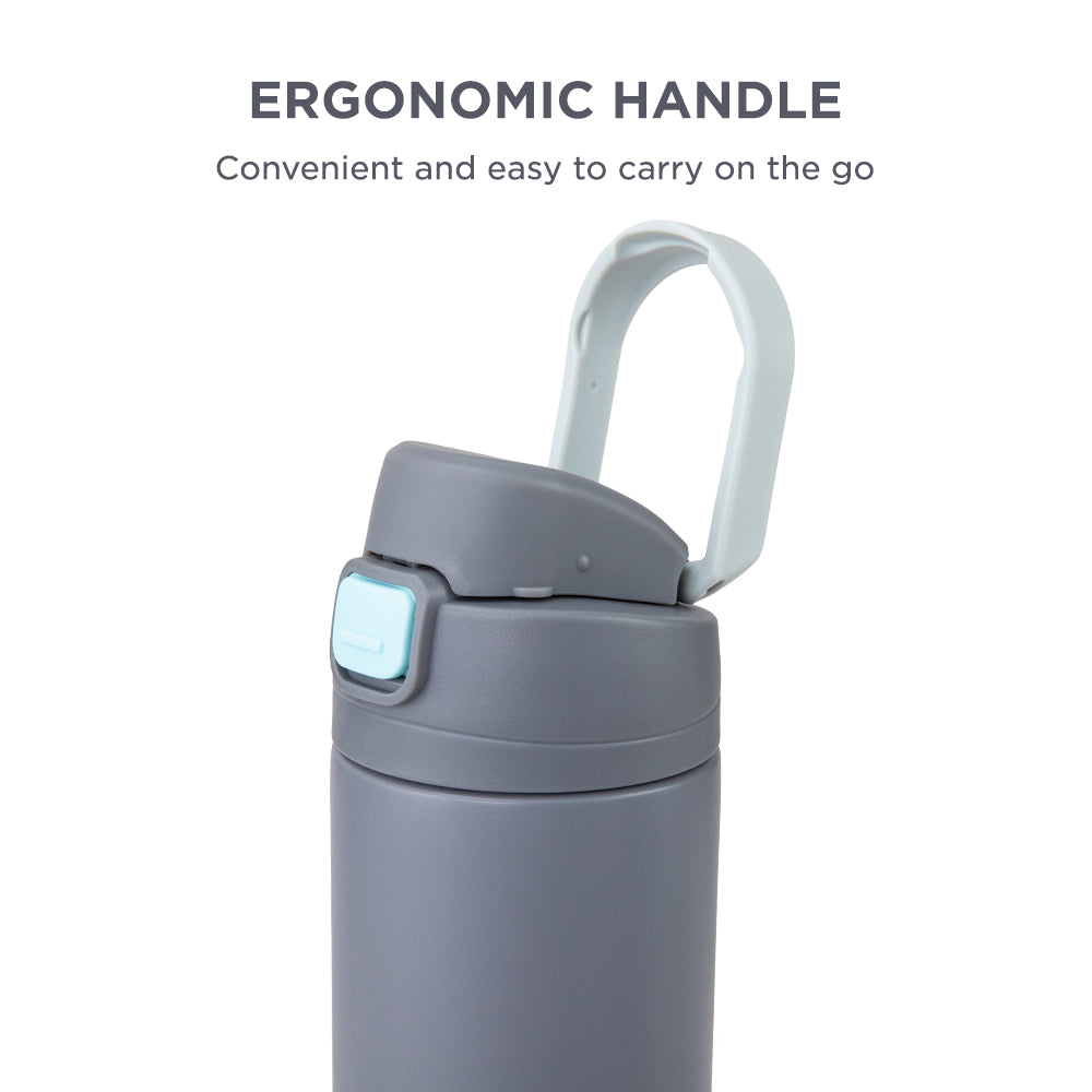 Hydrobrew SipSwitch Insulated Water Bottle 720ml – Leakproof, Stainless Steel, Straw & Spout Lid -Graphite