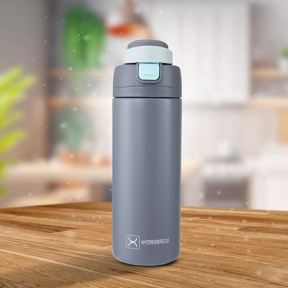 Hydrobrew Personalized SipSwitch™ Insulated Water Bottle 720ml – Leakproof, Stainless Steel, Straw & Spout Lid -Graphite