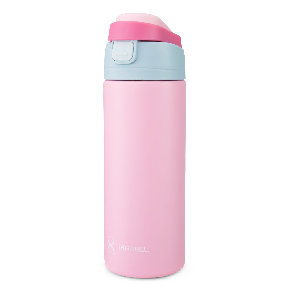 HydroBrew SipSwitch™ Insulated Water Bottle 720ml – Leakproof, Stainless Steel, Straw & Spout Lid -Rose Silk