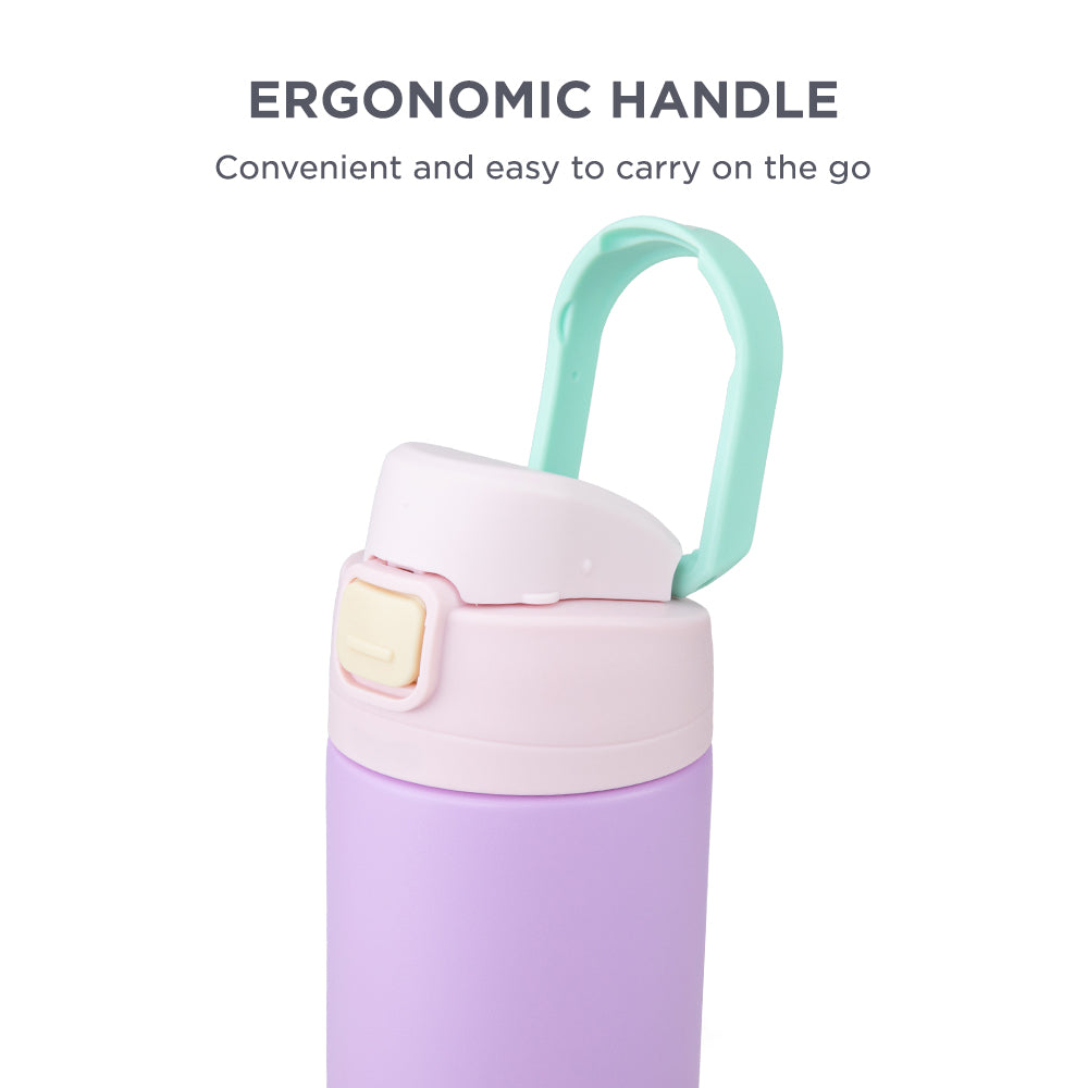 Hydrobrew Personalized SipSwitch™ Insulated Water Bottle 720ml – Leakproof, Stainless Steel, Straw & Spout Lid -Orchid Mist