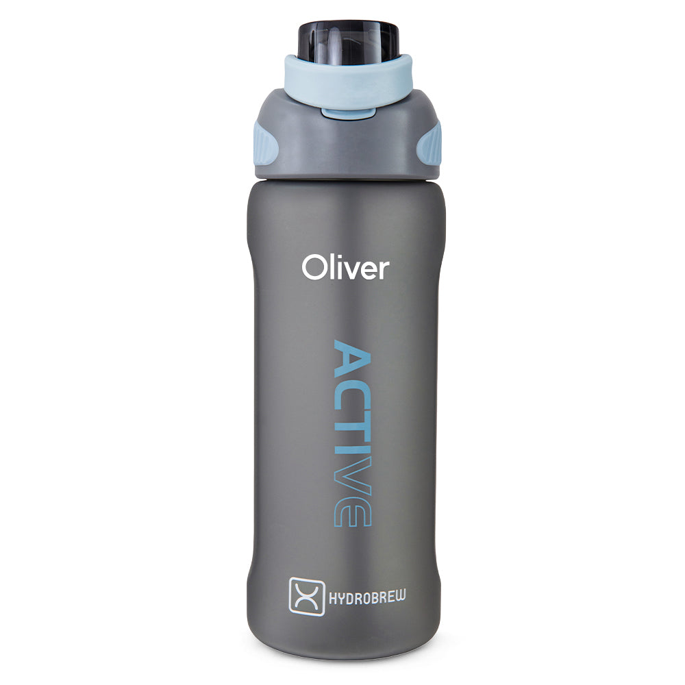 Hydrobrew Personalized Sip Switch Tritan Water Bottle 1000ml Leakproof, BPA Free, Straw & Spout Lid- Graphite