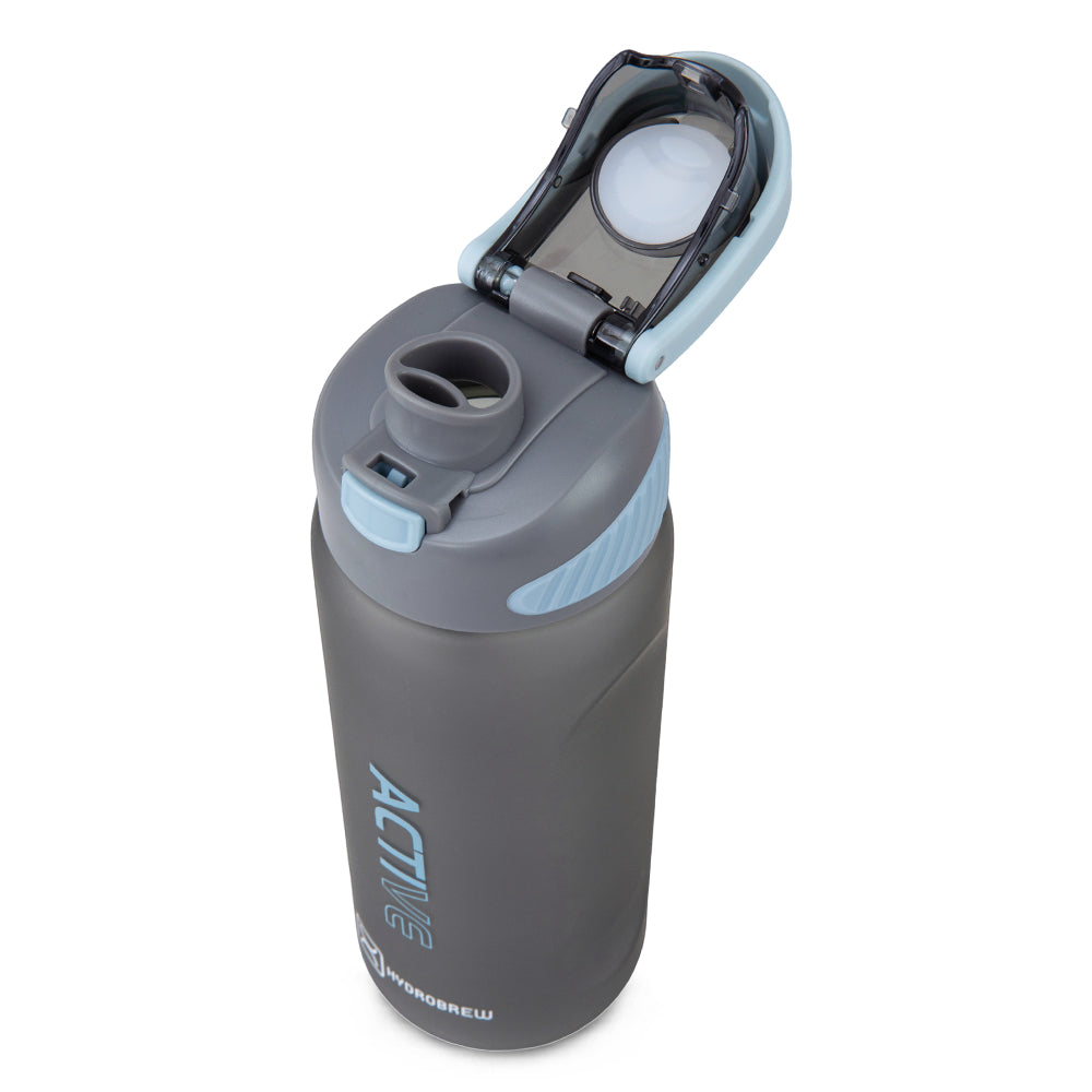 Hydrobrew Personalized Sip Switch Tritan Water Bottle 1000ml Leakproof, BPA Free, Straw & Spout Lid- Graphite