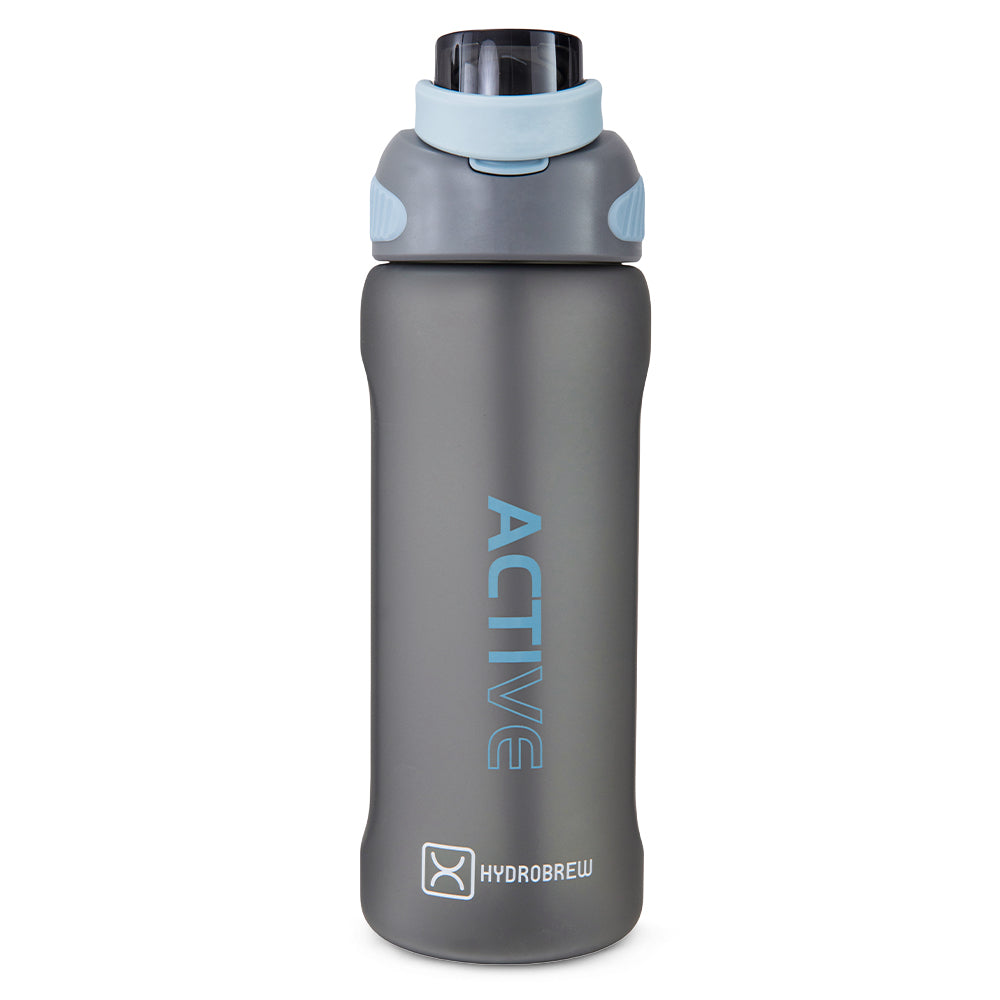 Hydrobrew Personalized Sip Switch Tritan Water Bottle 1000ml Leakproof, BPA Free, Straw & Spout Lid- Graphite