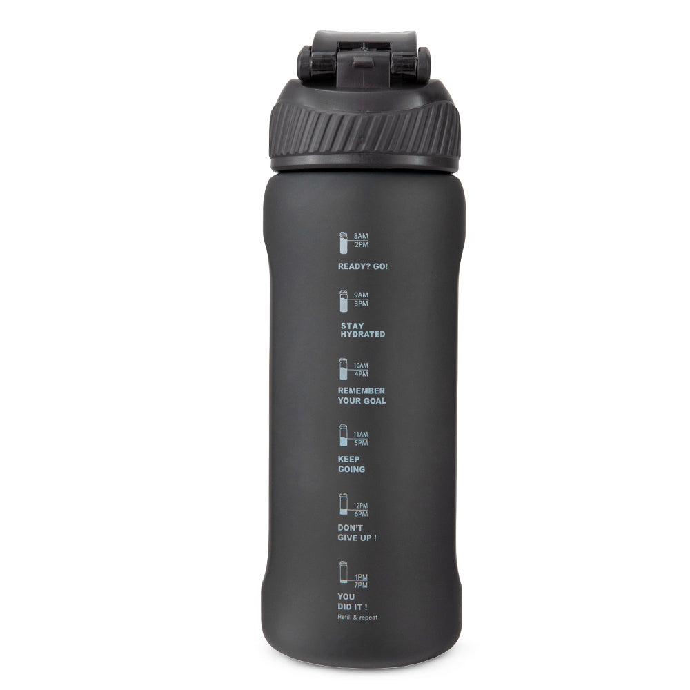 HYDROBREW Sip Switch Tritan Water Bottle 1000ml Leakproof, BPA Free, Straw & Spout Lid- Carbon