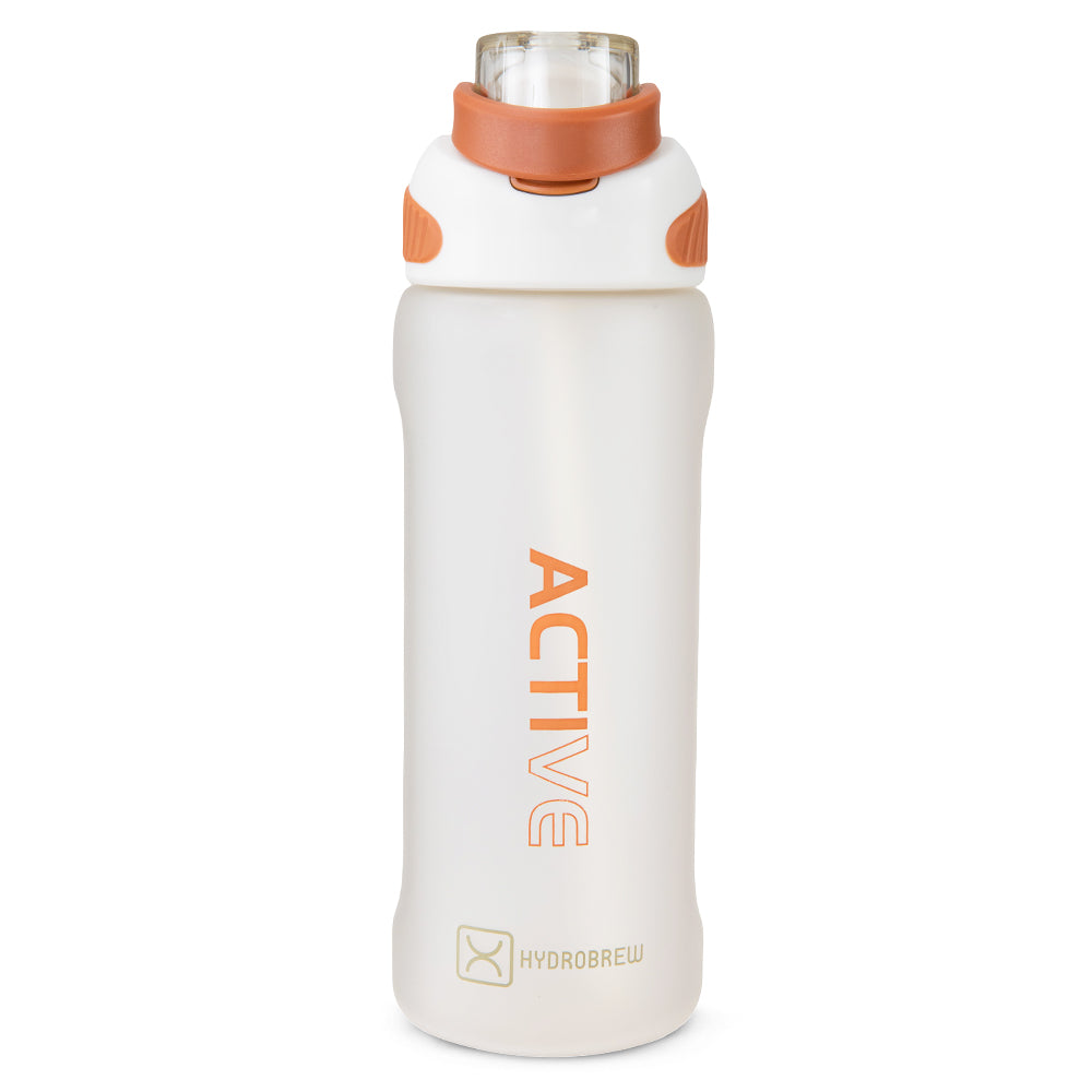 HYDROBREW Sip Switch Tritan Water Bottle 1000ml Leakproof, BPA Free, Straw & Spout Lid- Ivory Terracotta