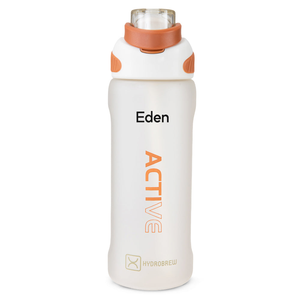 Hydrobrew Personalized Sip Switch Tritan Water Bottle 1000ml Leakproof, BPA Free, Straw & Spout Lid- Ivory Terracotta