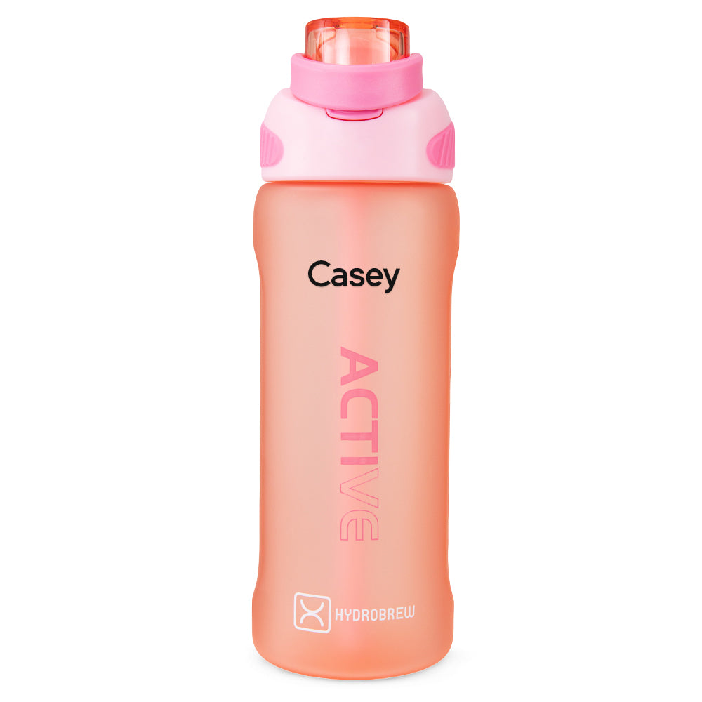Hydrobrew Personalized Sip Switch Tritan Water Bottle 1000ml Leakproof, BPA Free, Straw & Spout Lid- Rose Silk