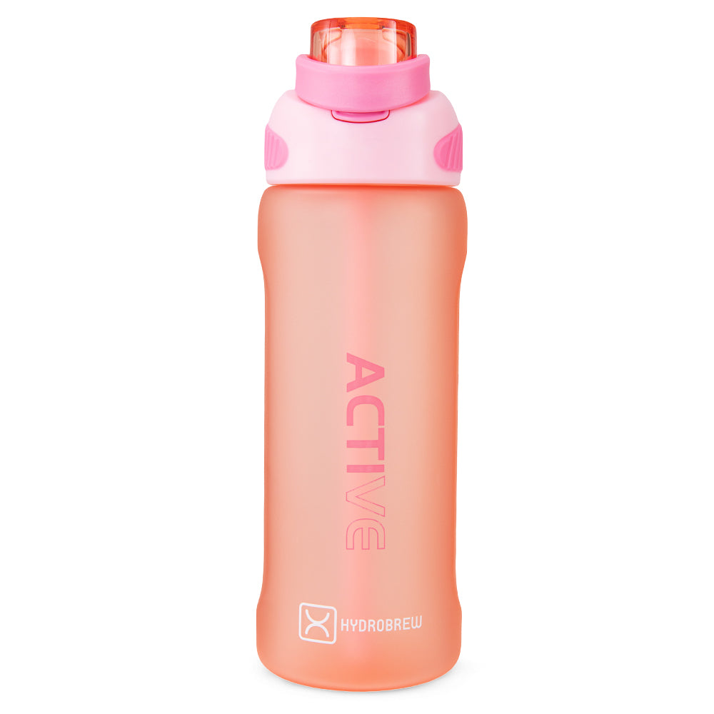 Hydrobrew Personalized Sip Switch Tritan Water Bottle 1000ml Leakproof, BPA Free, Straw & Spout Lid- Rose Silk