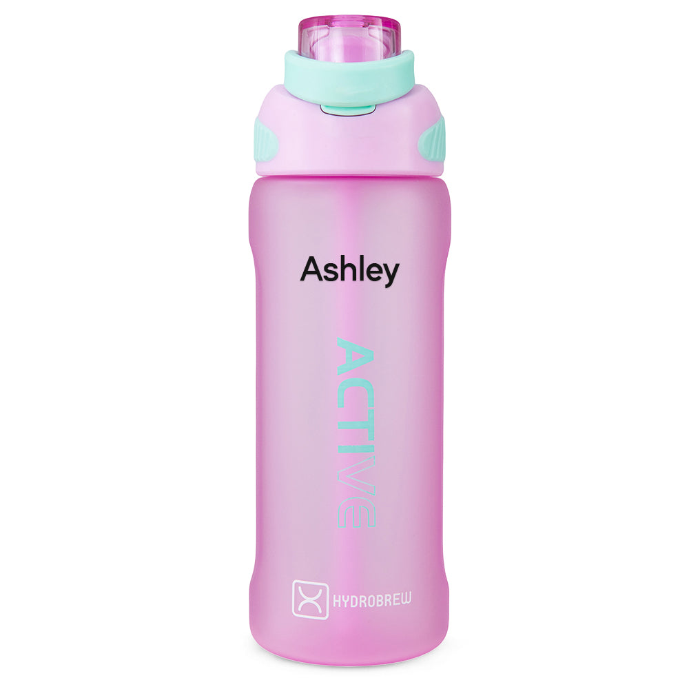 Hydrobrew Personalized Sip Switch Tritan Water Bottle 1000ml Leakproof, BPA Free, Straw & Spout Lid- Orchid Mist
