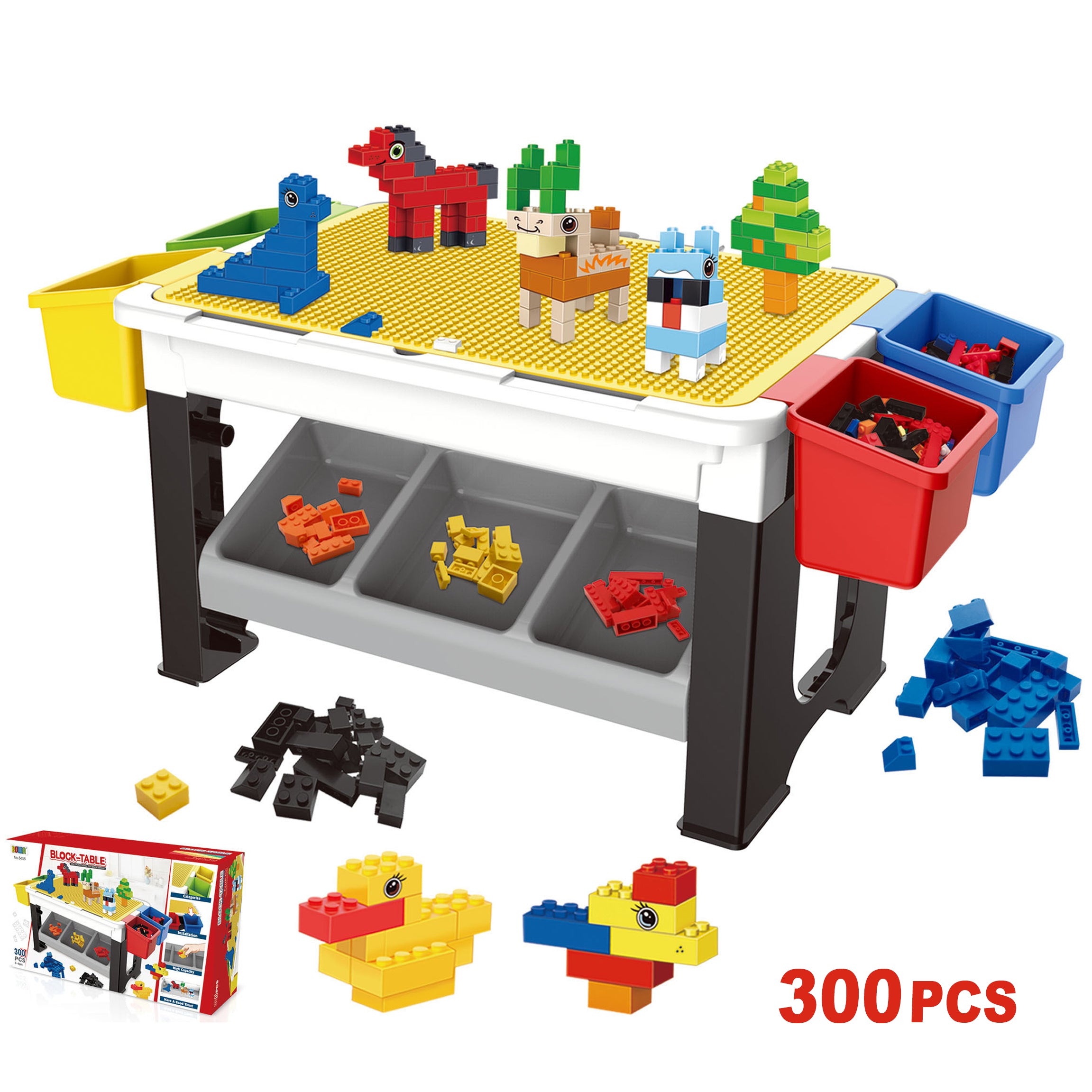 LITTLE STORY Blocks 3 In 1 Activity Table - Grey