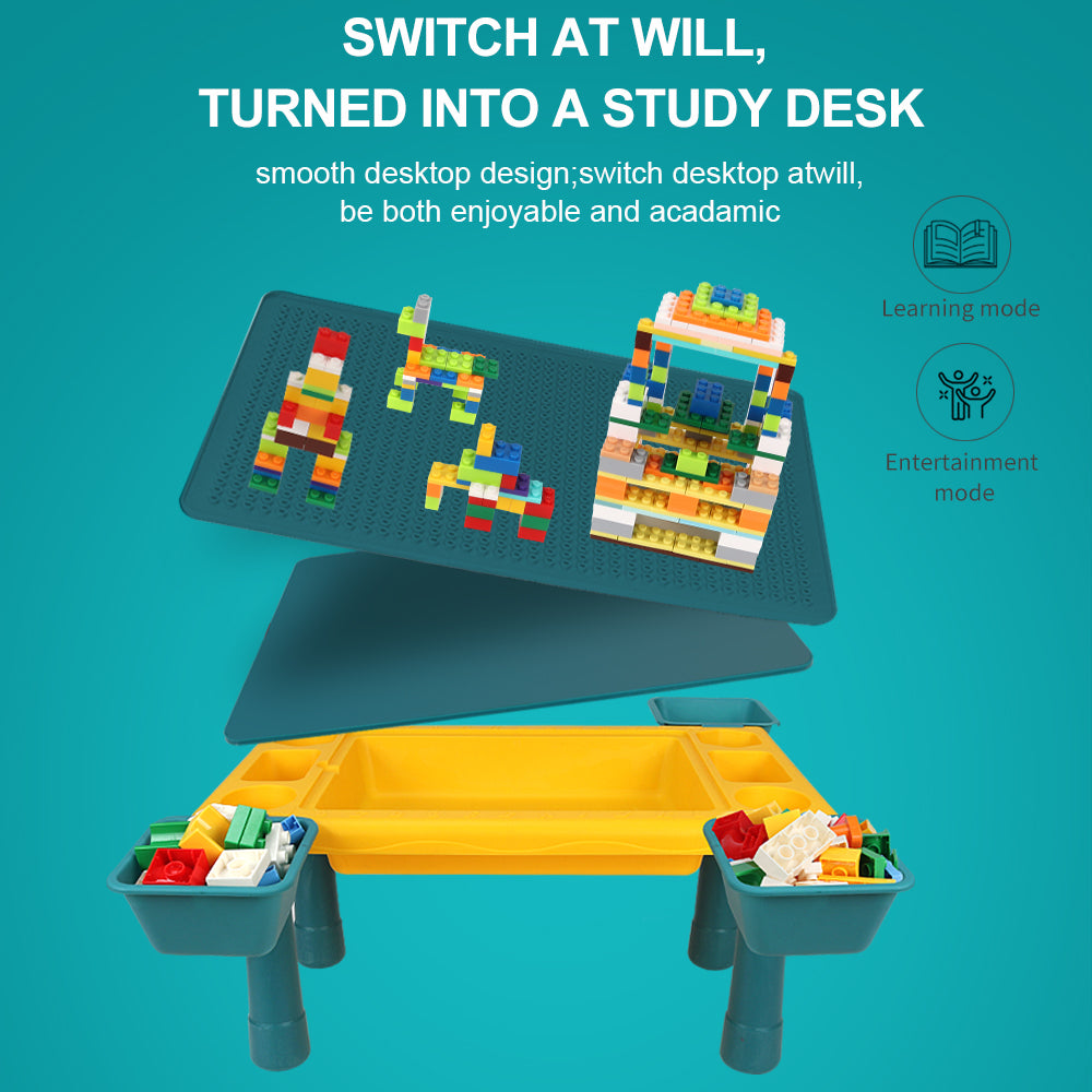 LITTLE STORY Blocks 4 In 1 Activity Table Wt Stool - Green