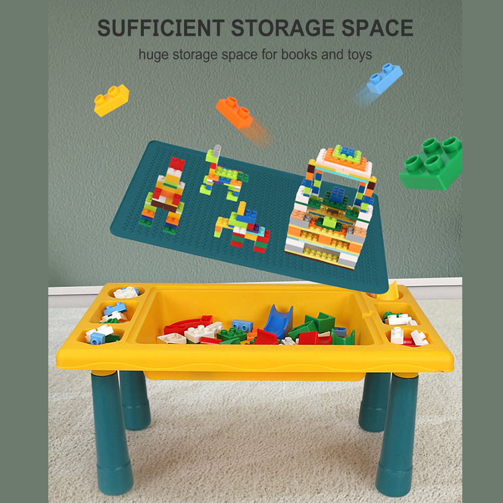 LITTLE STORY Blocks 4 In 1 Activity Table Wt Stool - Green